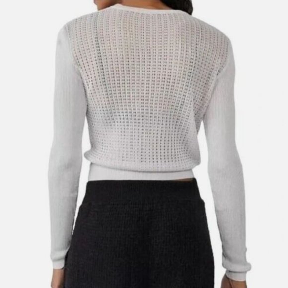 FREE PEOPLE H20 Silver Grey Crew Pullover Found Moon Size XS NWT - Picture 2 of 5